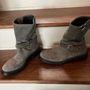 M Gemi gray Suede Moto boot
